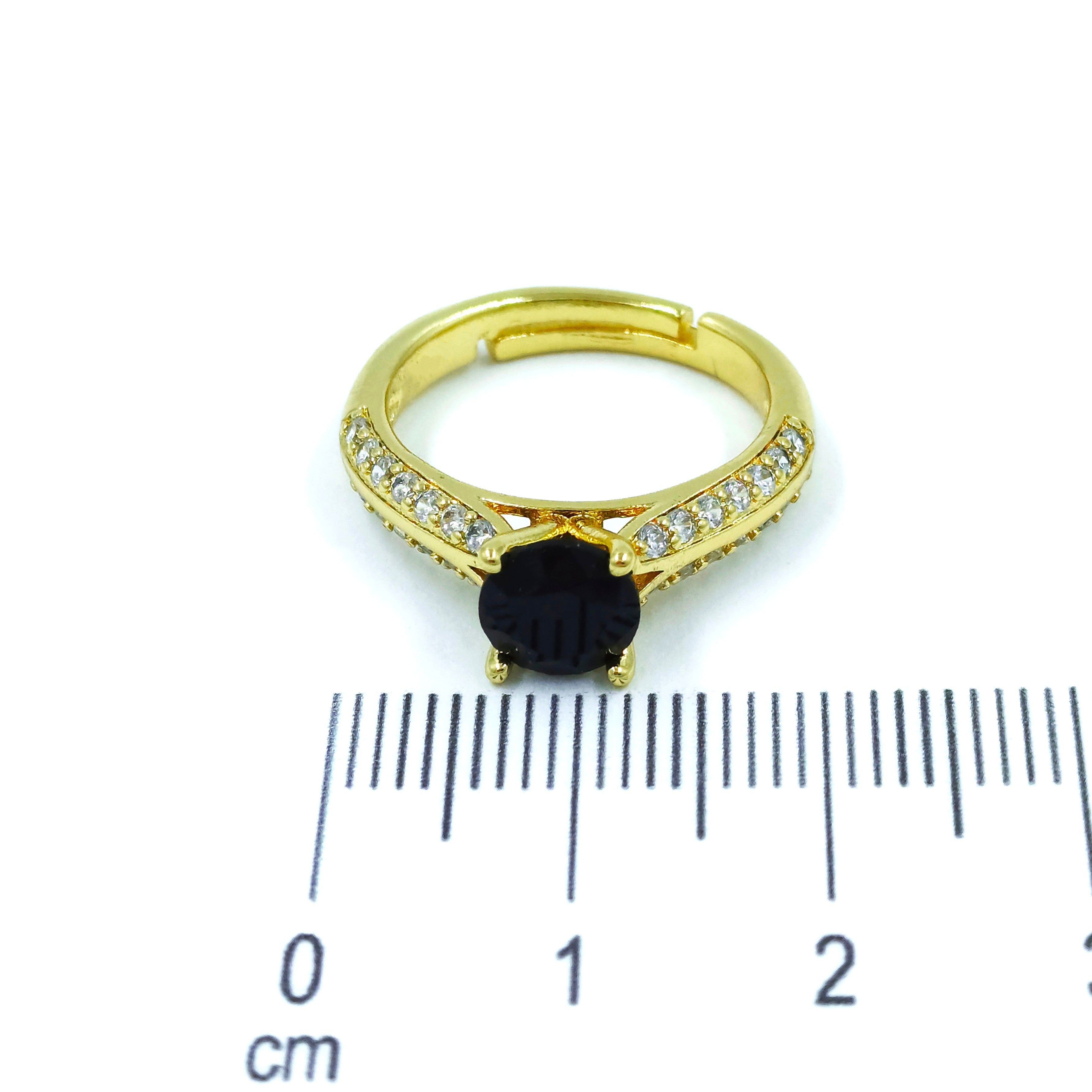 Anillo argolla zircón negro