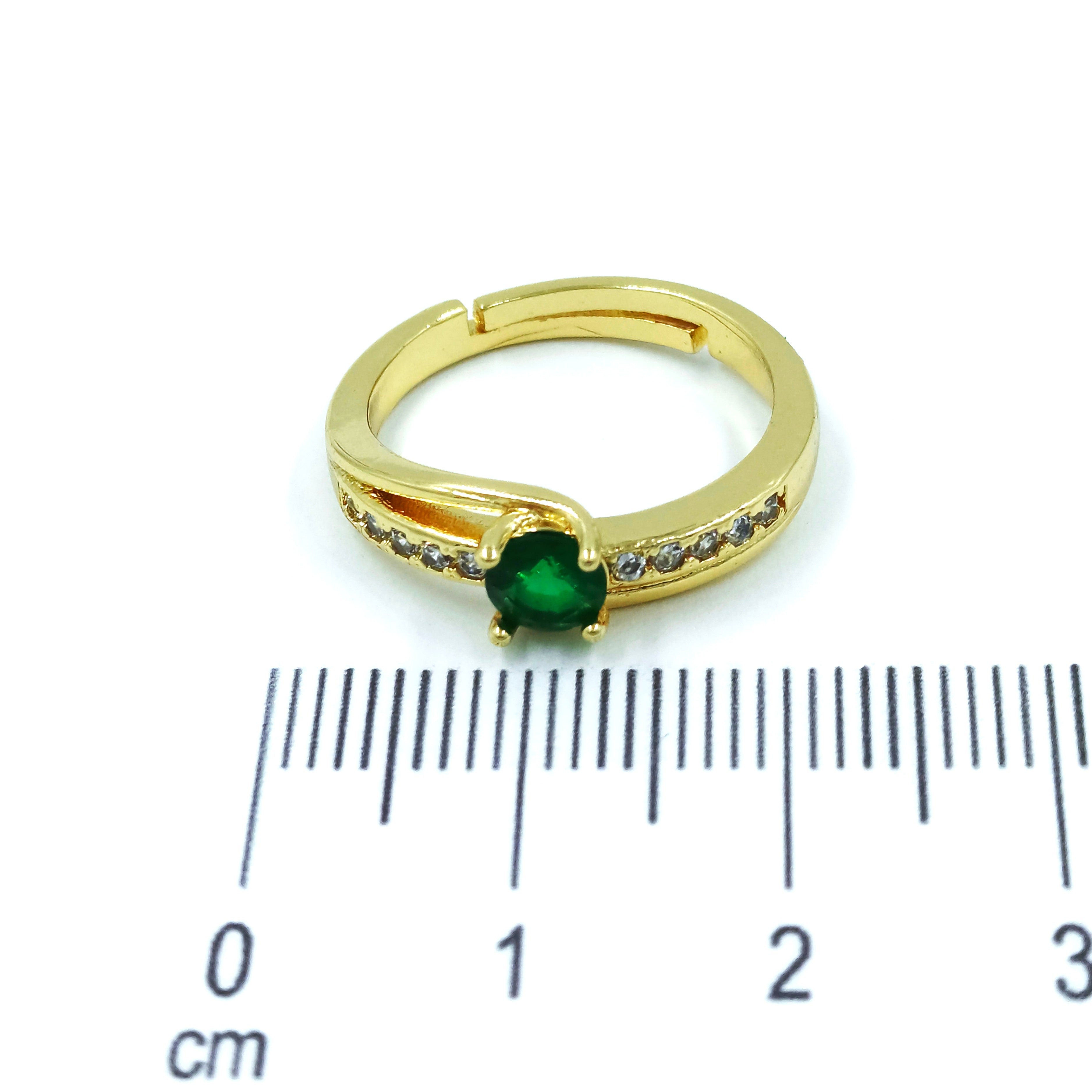 Anillo argolla zircón esmeralda