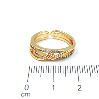 Anillo micro zircón nudo