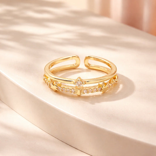 Anillo doble estrellas