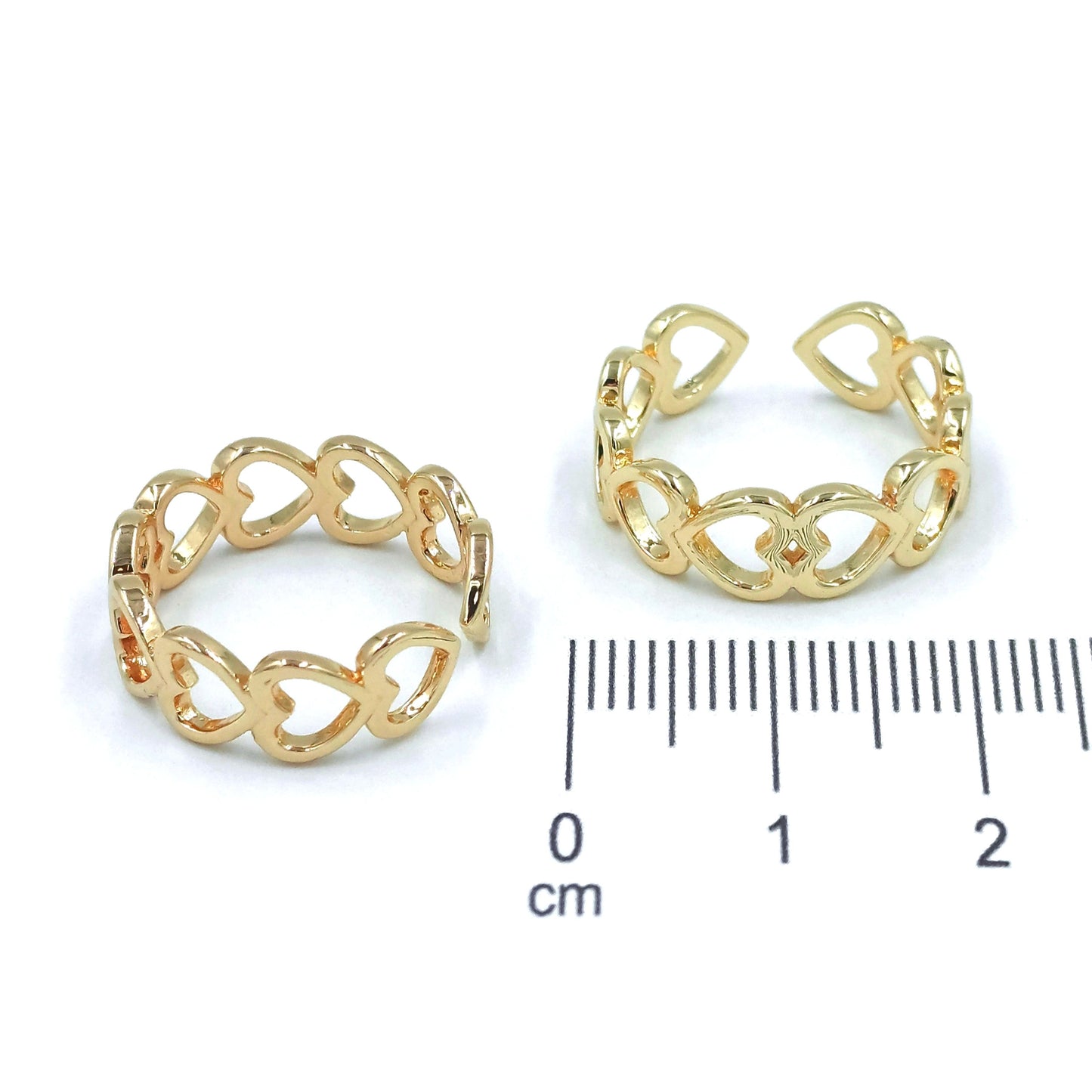Anillo silueta corazones