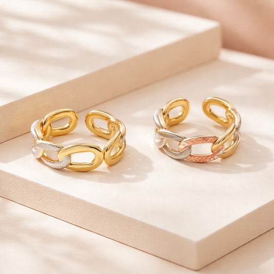 Anillo eslabón esmaltado