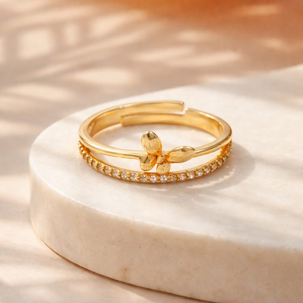 Anillo doble mariposa