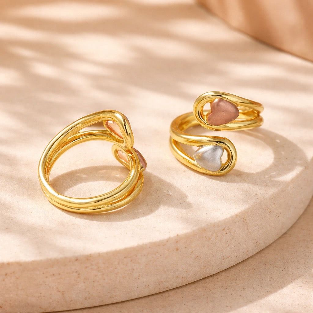 Anillo corazones esmaltados