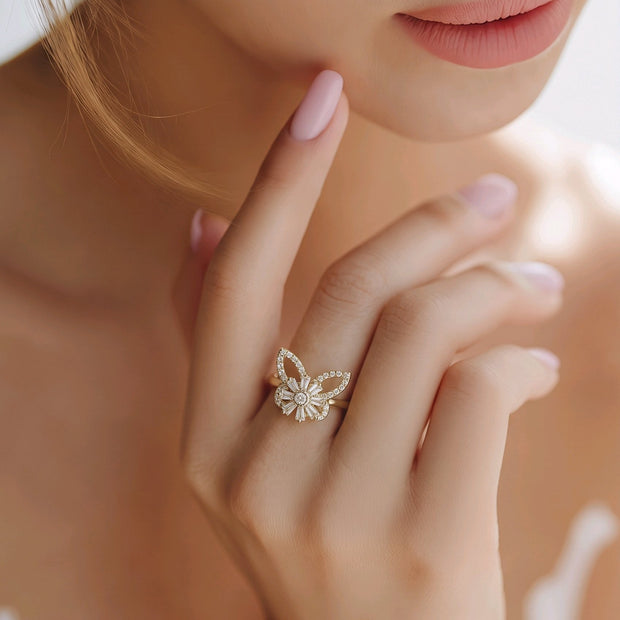 Anillo giratorio mariposa