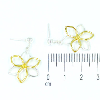 Arete silueta flor 2 oros
