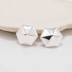 Arete rombo baño de plata