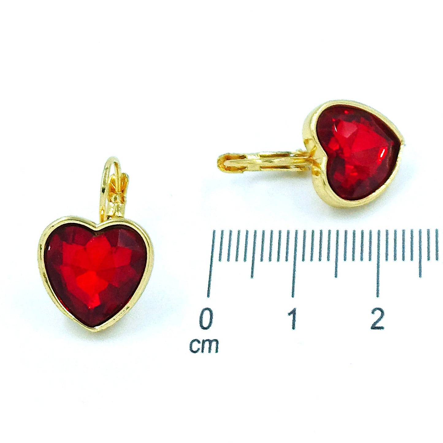Arete corazón  rojo