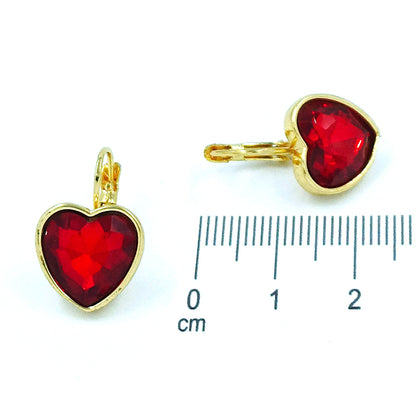 Arete corazón  rojo