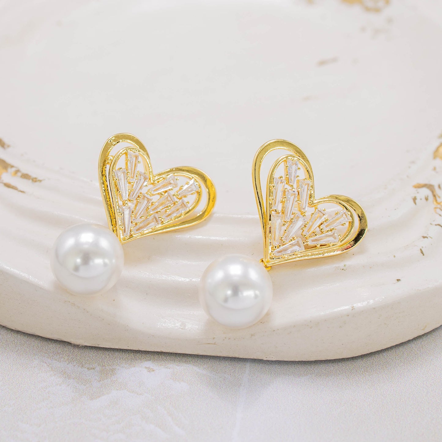 Arete maxi perla corazón