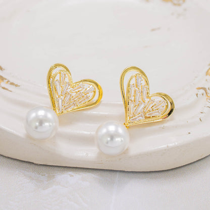 Arete maxi perla corazón
