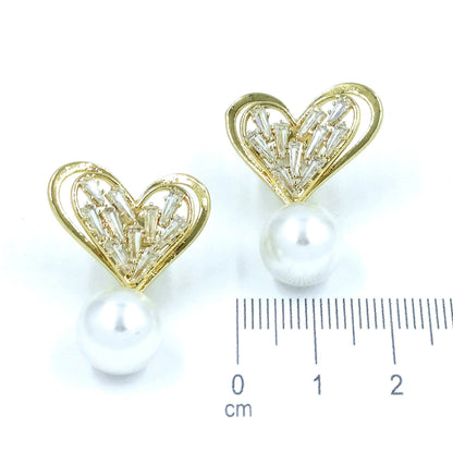 Arete maxi perla corazón