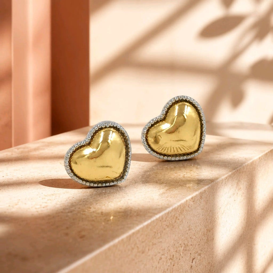 Arete corazón 2 oros