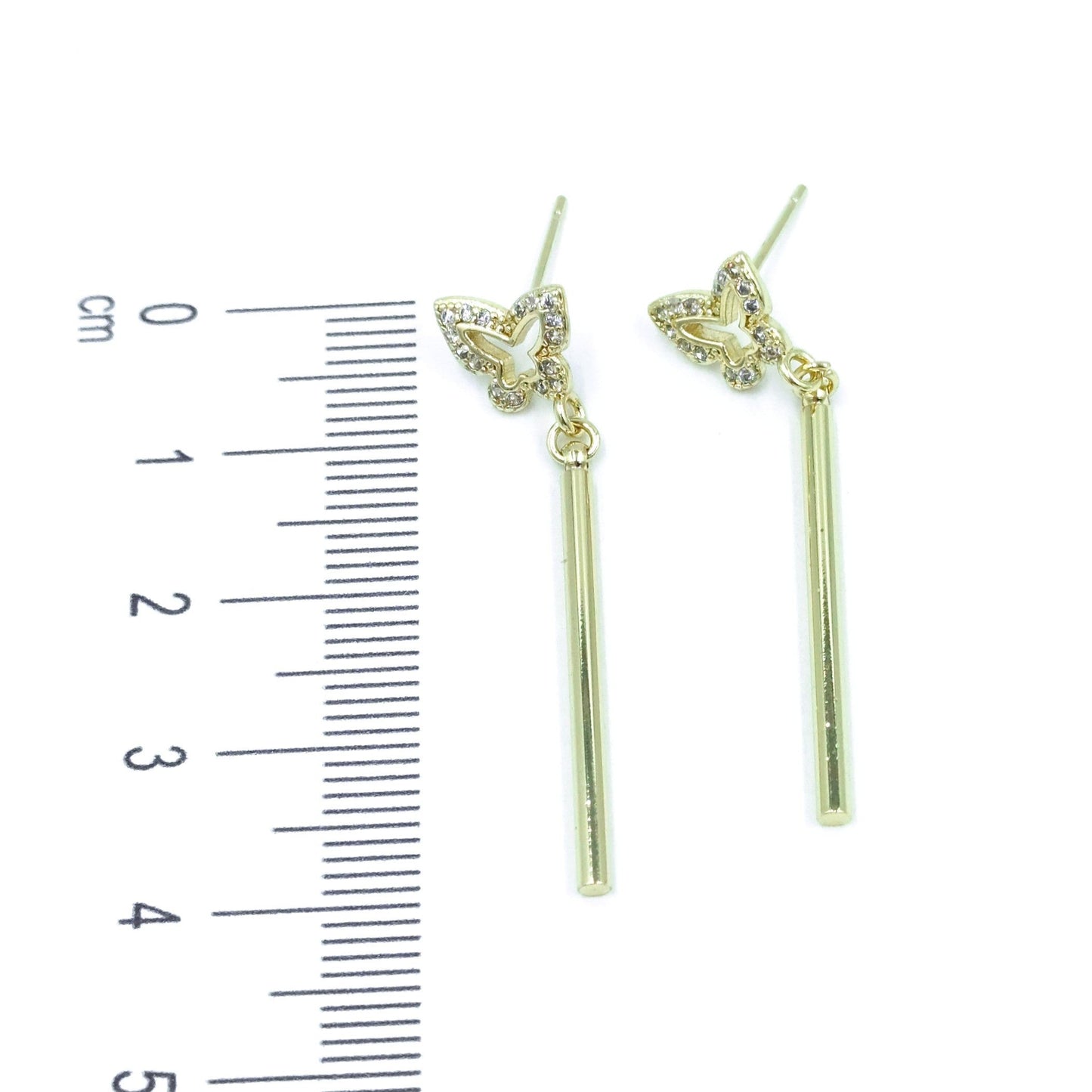 Arete mariposa tubo