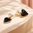 Arete corazón negro