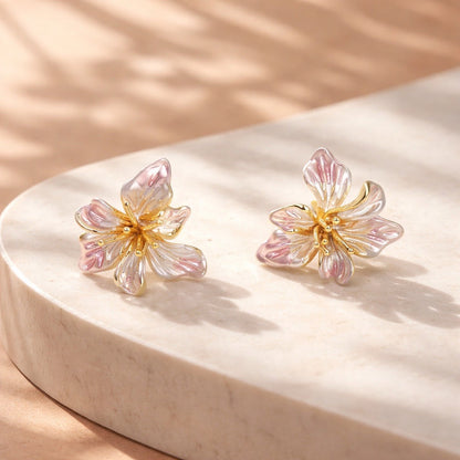 Arete flor esmaltada