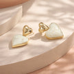 Arete corazón perlado
