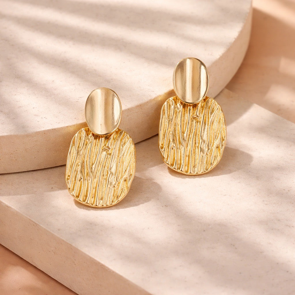 Arete Óvalo tallado
