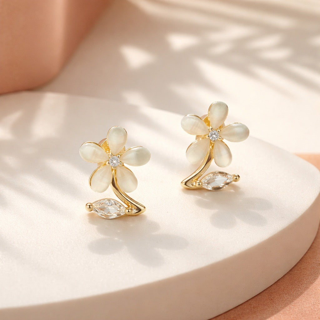 Arete flor mini gema