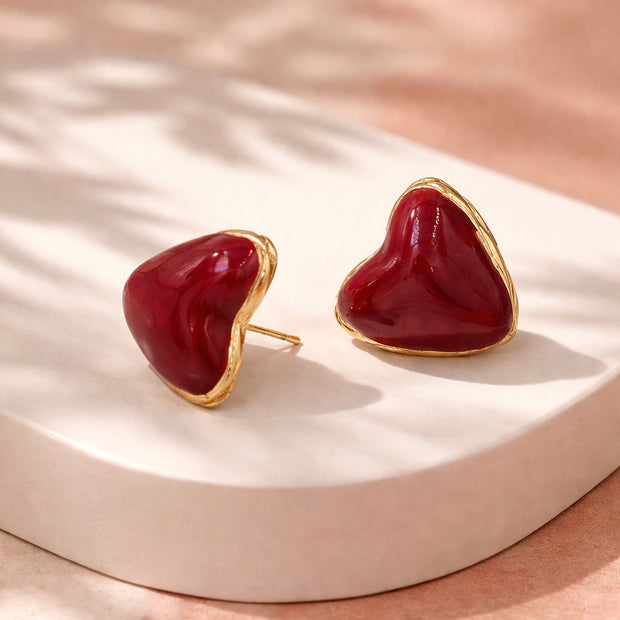 Arete corazón café