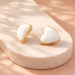 Arete corazón blanco