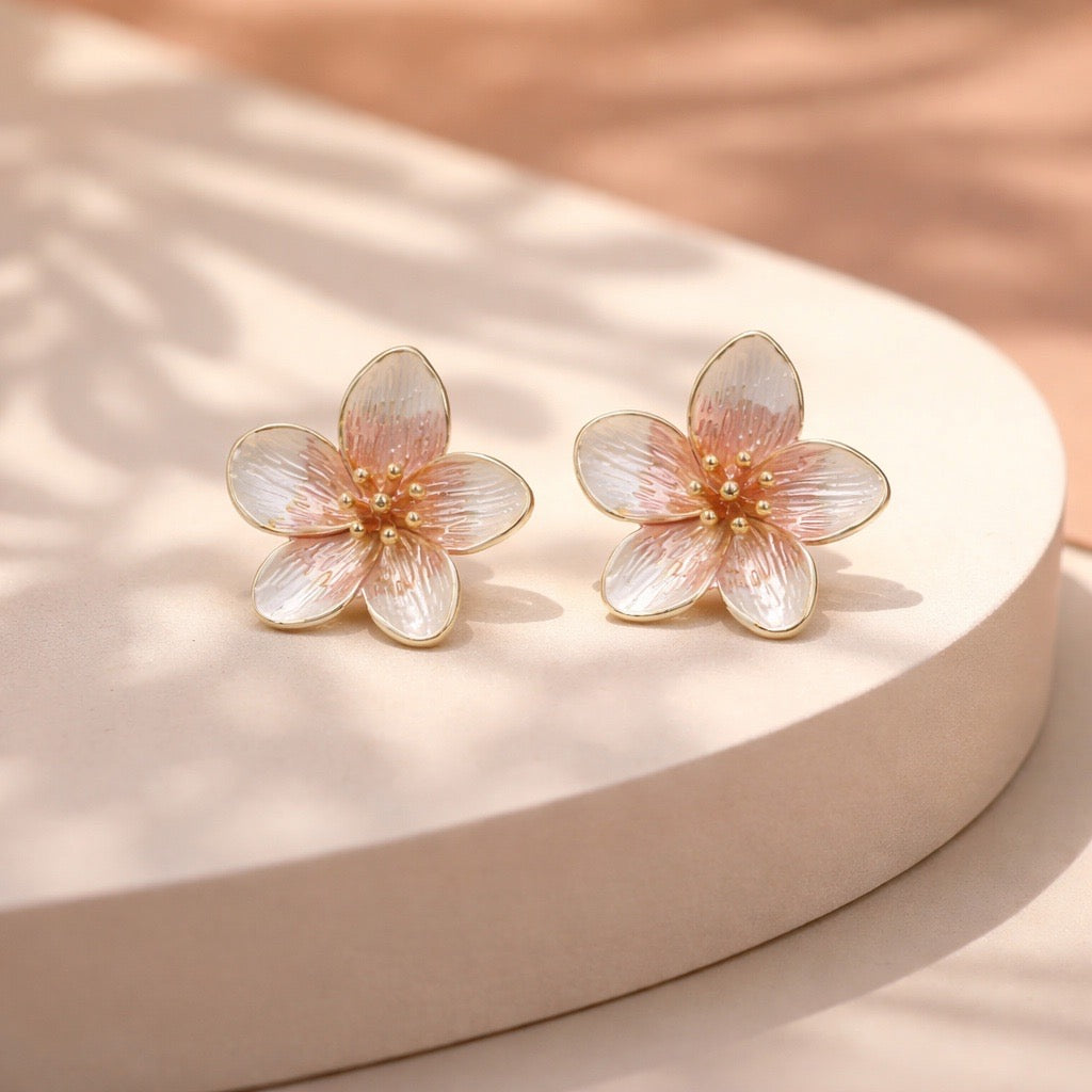 Arete flor esmaltada
