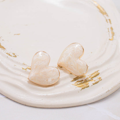 Arete maxi corazón perlado