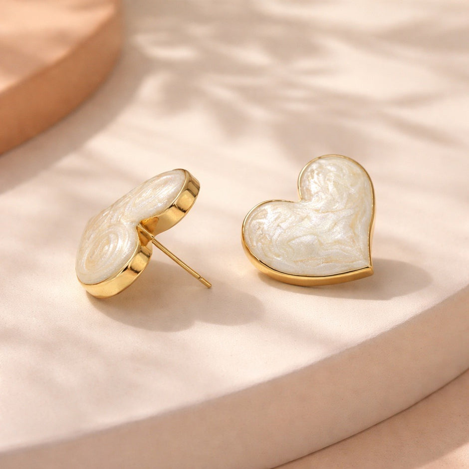 Arete maxi corazón perlado