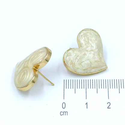 Arete maxi corazón perlado
