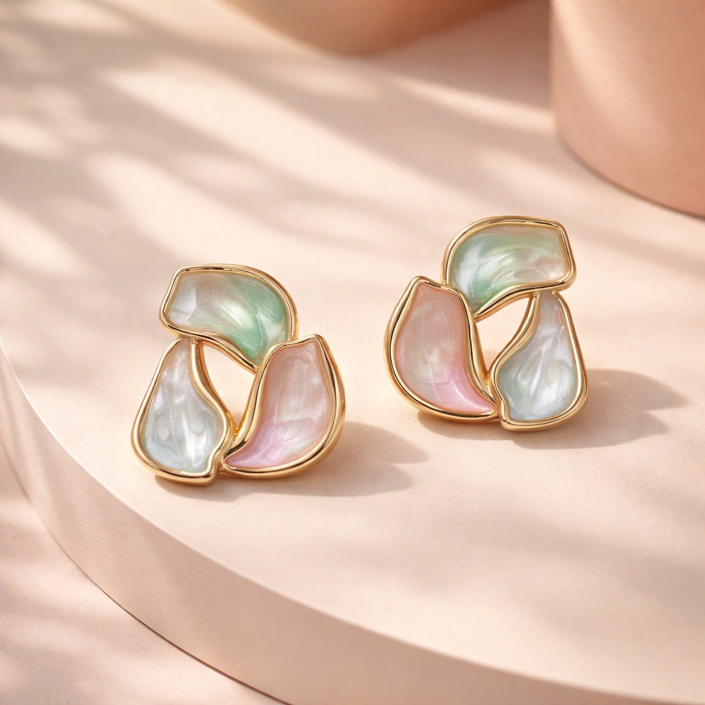 Arete esmaltado pastel