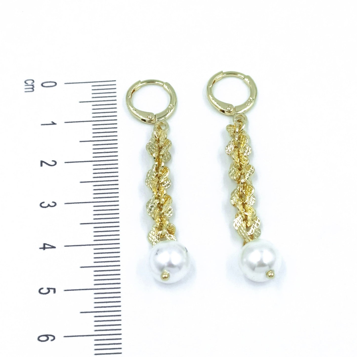 Arete largo perla