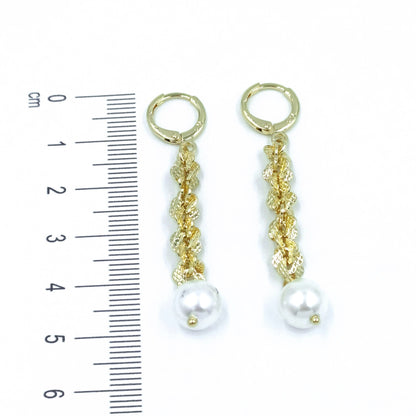 Arete largo perla