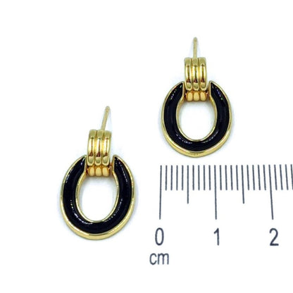 Arete óvalo negro