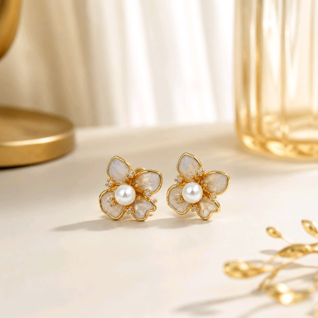 Arete flor esmaltada