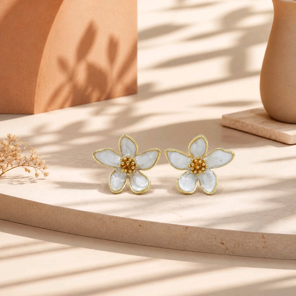 Arete flor esmaltada