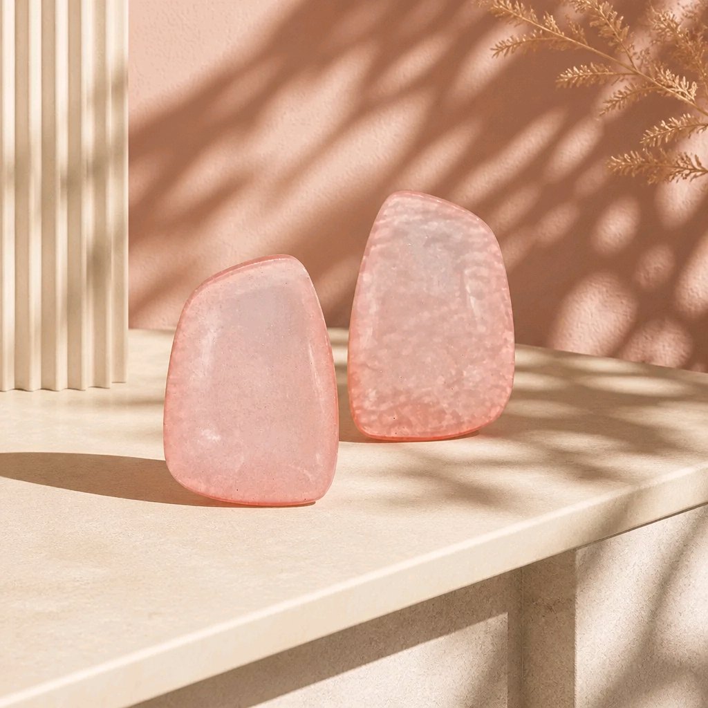 Arete resina rosa