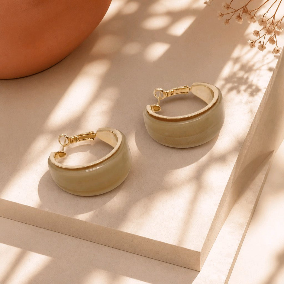 Arete candonga resina beige