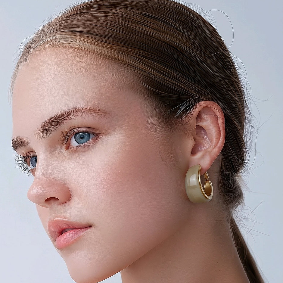 Arete candonga resina beige