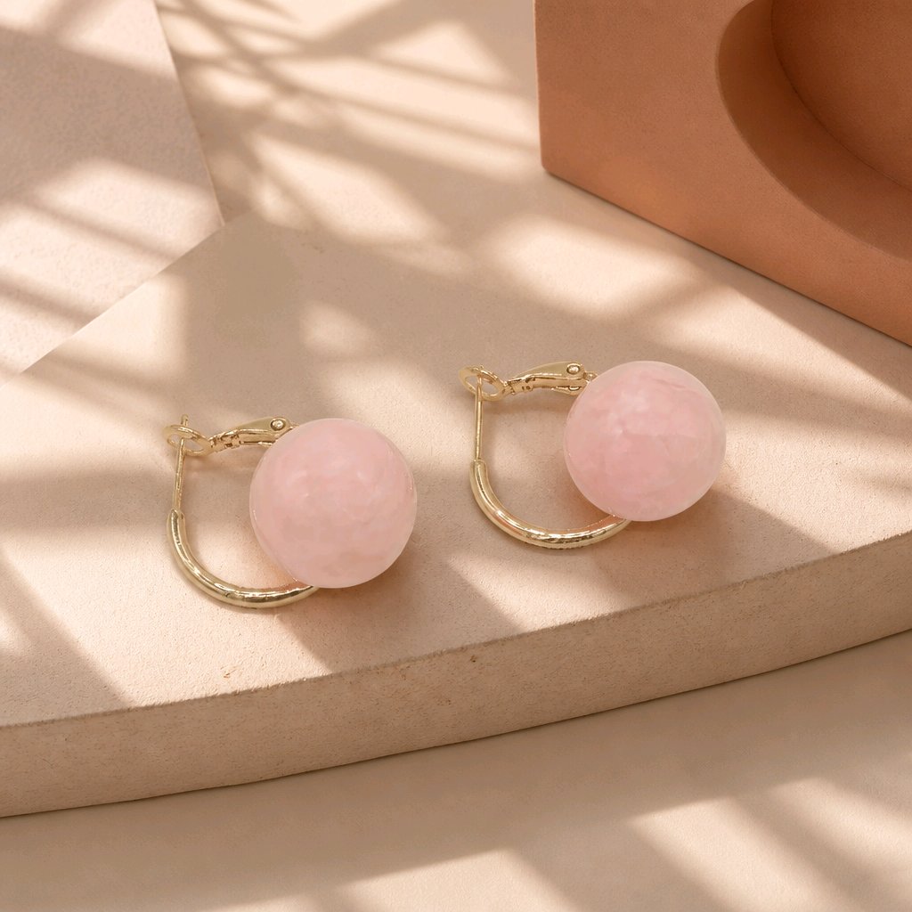 Arete resina rosa