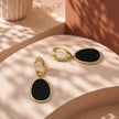 Arete óvalo negro