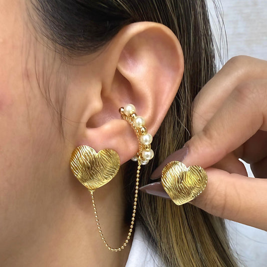 Bronce aret earcuff perla/balin