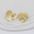 Arete bronce corazon tallado 2cm