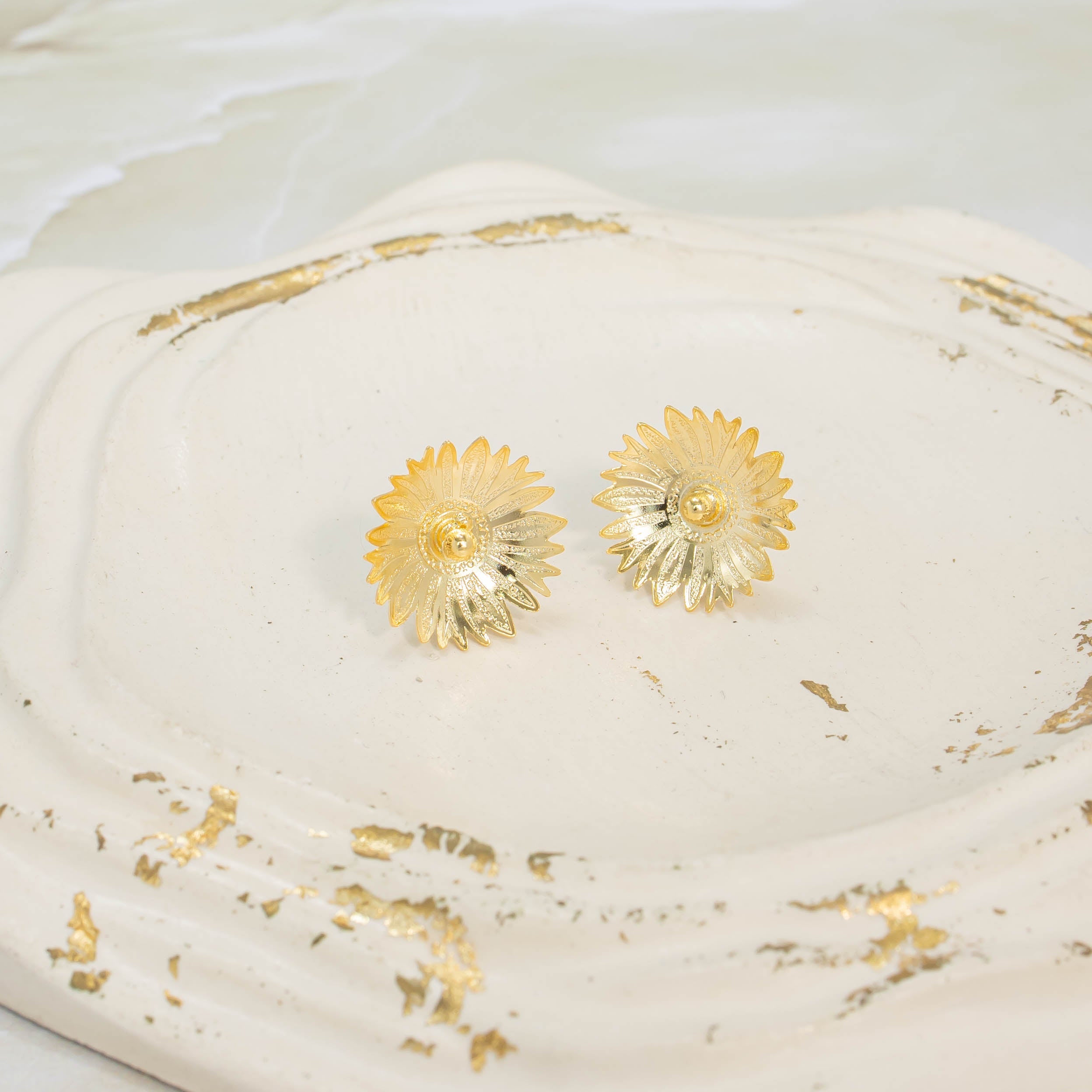 Arete bronce girasol