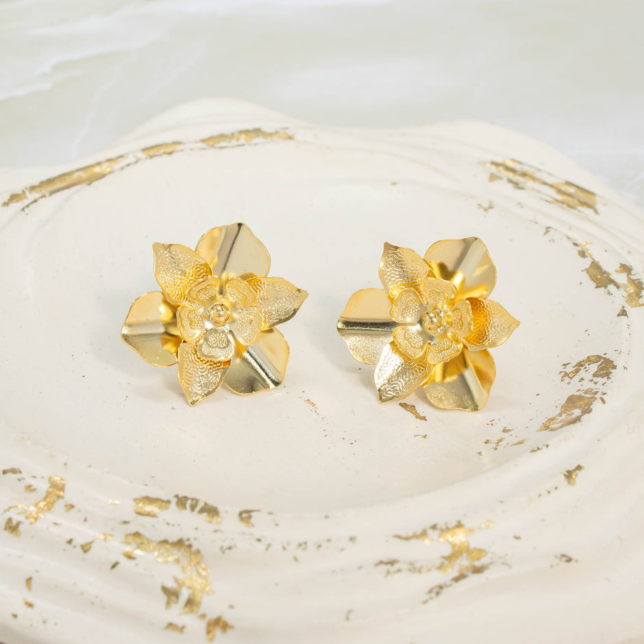 Arete bronce flor