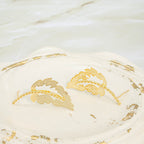 Arete bronce hoja tallo