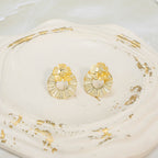 Arete bronce círculo flor