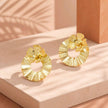 Arete bronce círculo flor
