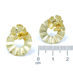 Arete bronce círculo flor