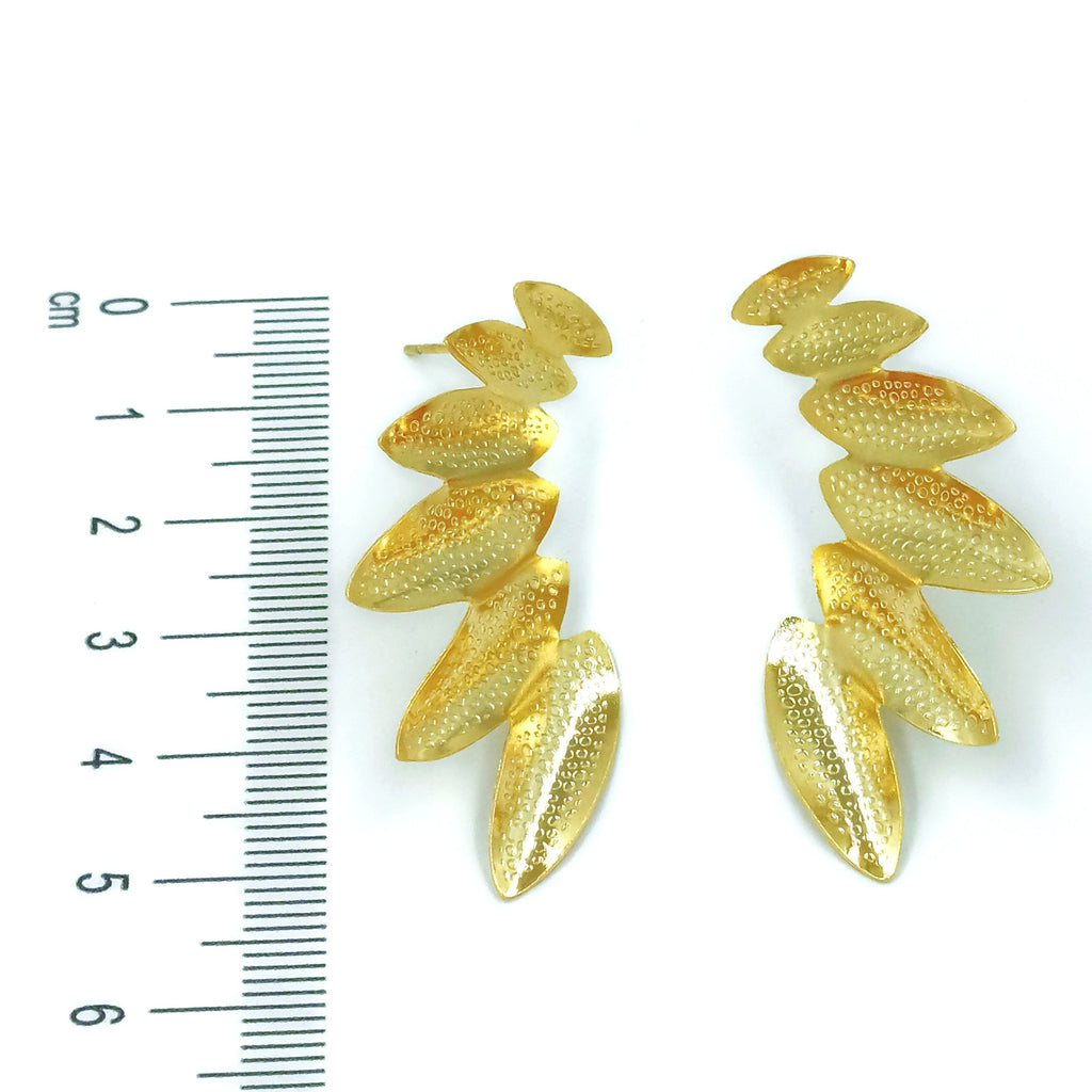 Arete bronce ala hojas