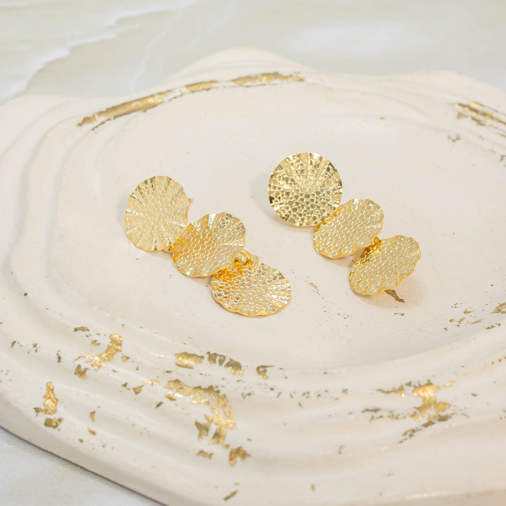 Arete bronce lluvia círculos